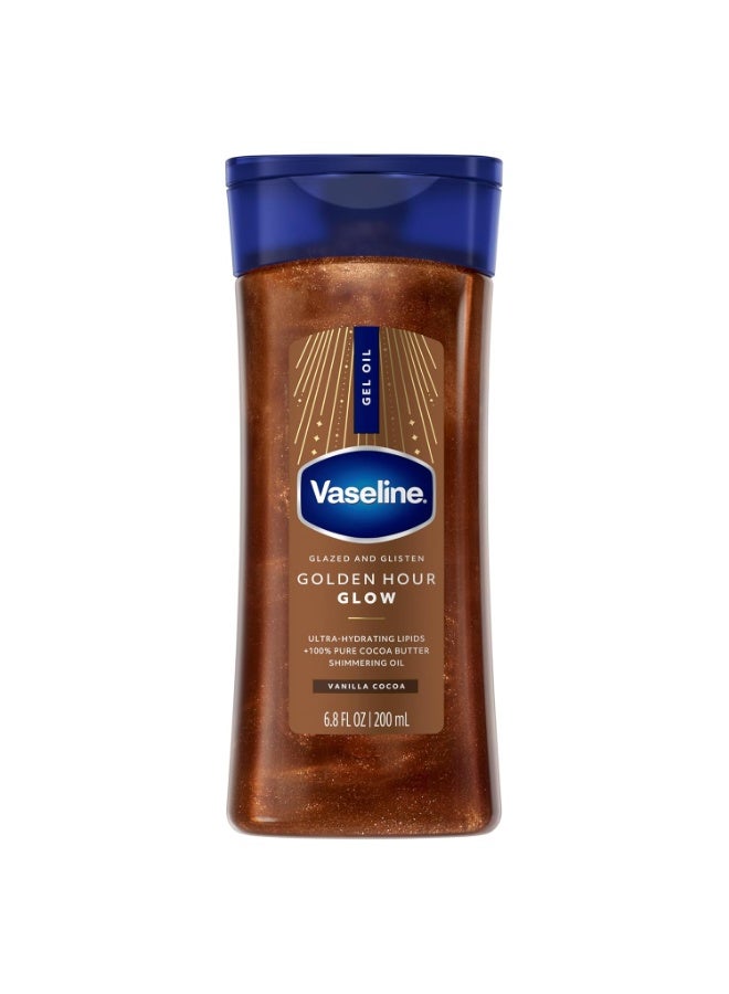 Vaseline Glazed and Glisten Golden Hour Body Glow Gel Oil 200ml - Image 1